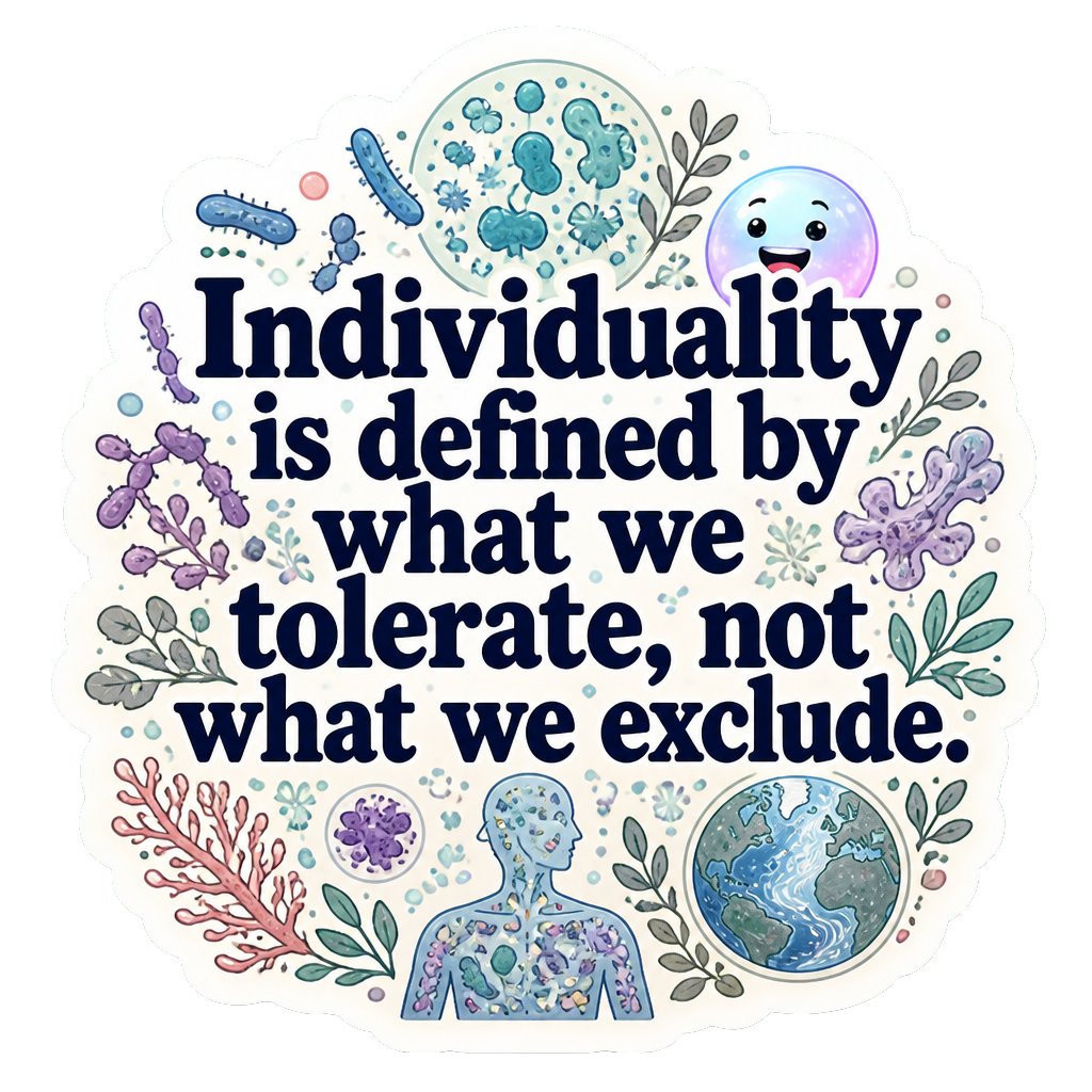 Individuality is defined by what we tolerate, not what we exclude.