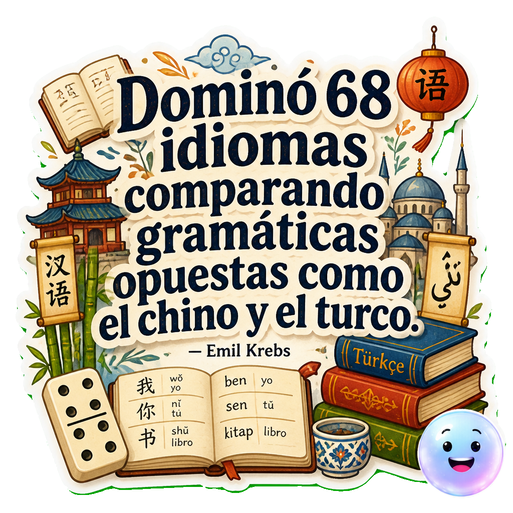 Dominó 68 idiomas comparando gramáticas opuestas como el chino y el turco.