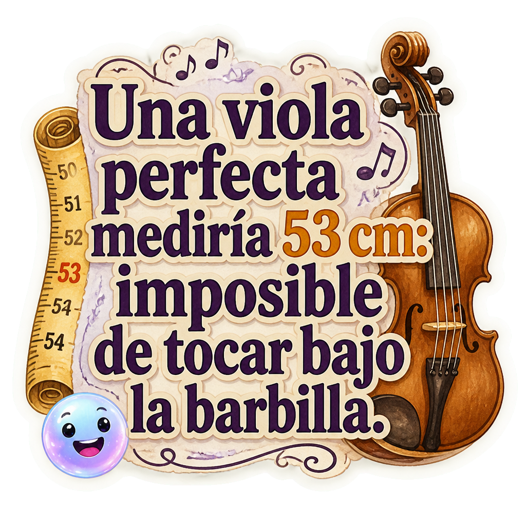 Una viola perfecta mediría 53 cm: imposible de tocar bajo la barbilla.