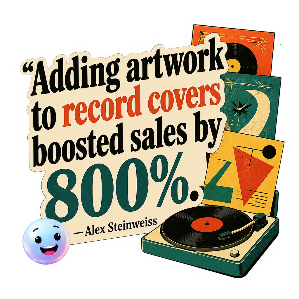 Adding artwork to record covers boosted sales by 800%.