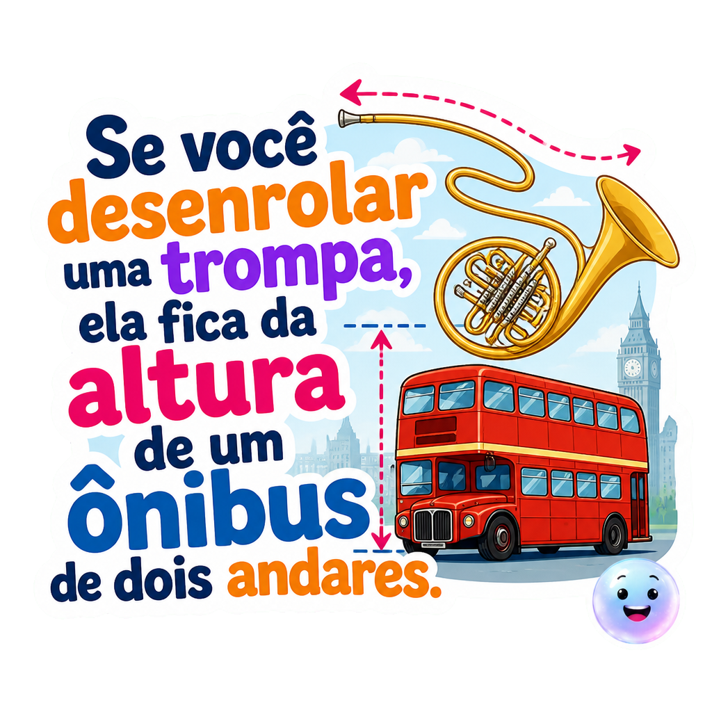 Se você desenrolar uma trompa, ela fica da altura de um ônibus de dois andares.