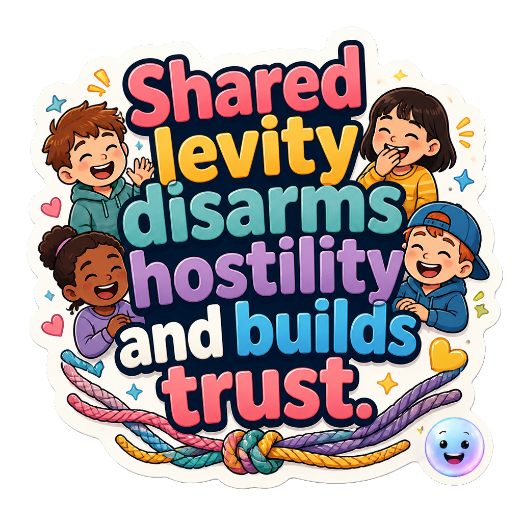Shared levity disarms hostility and builds trust.