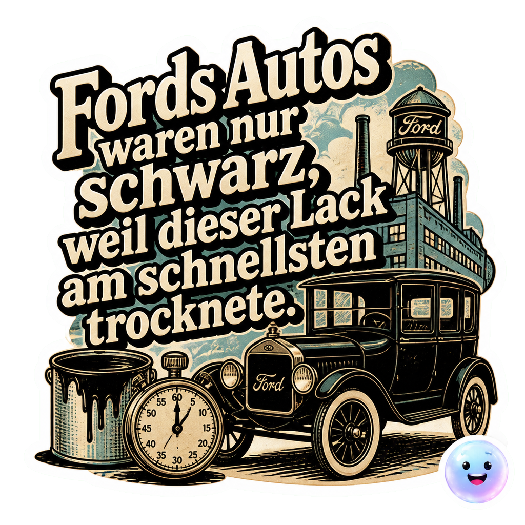 Fords Autos waren nur schwarz, weil dieser Lack am schnellsten trocknete.