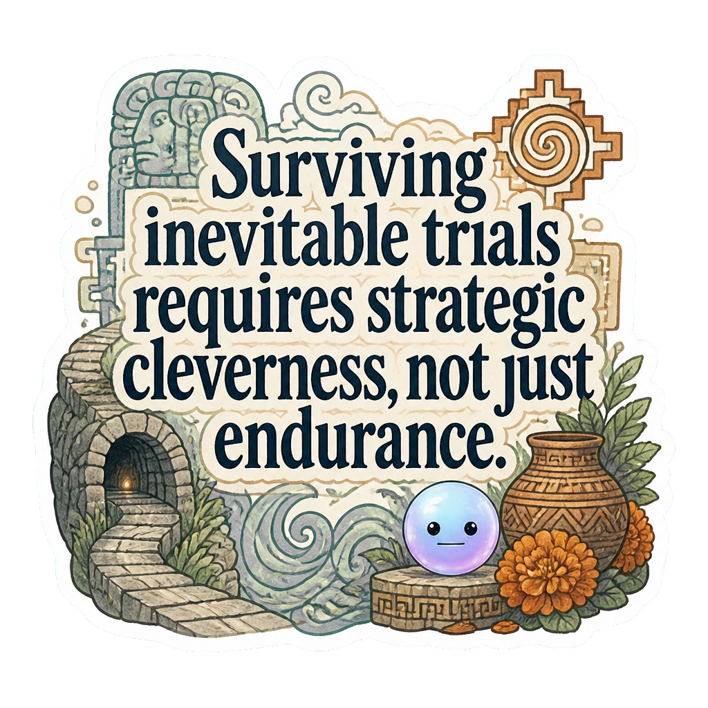 Surviving inevitable trials requires strategic cleverness, not just endurance.