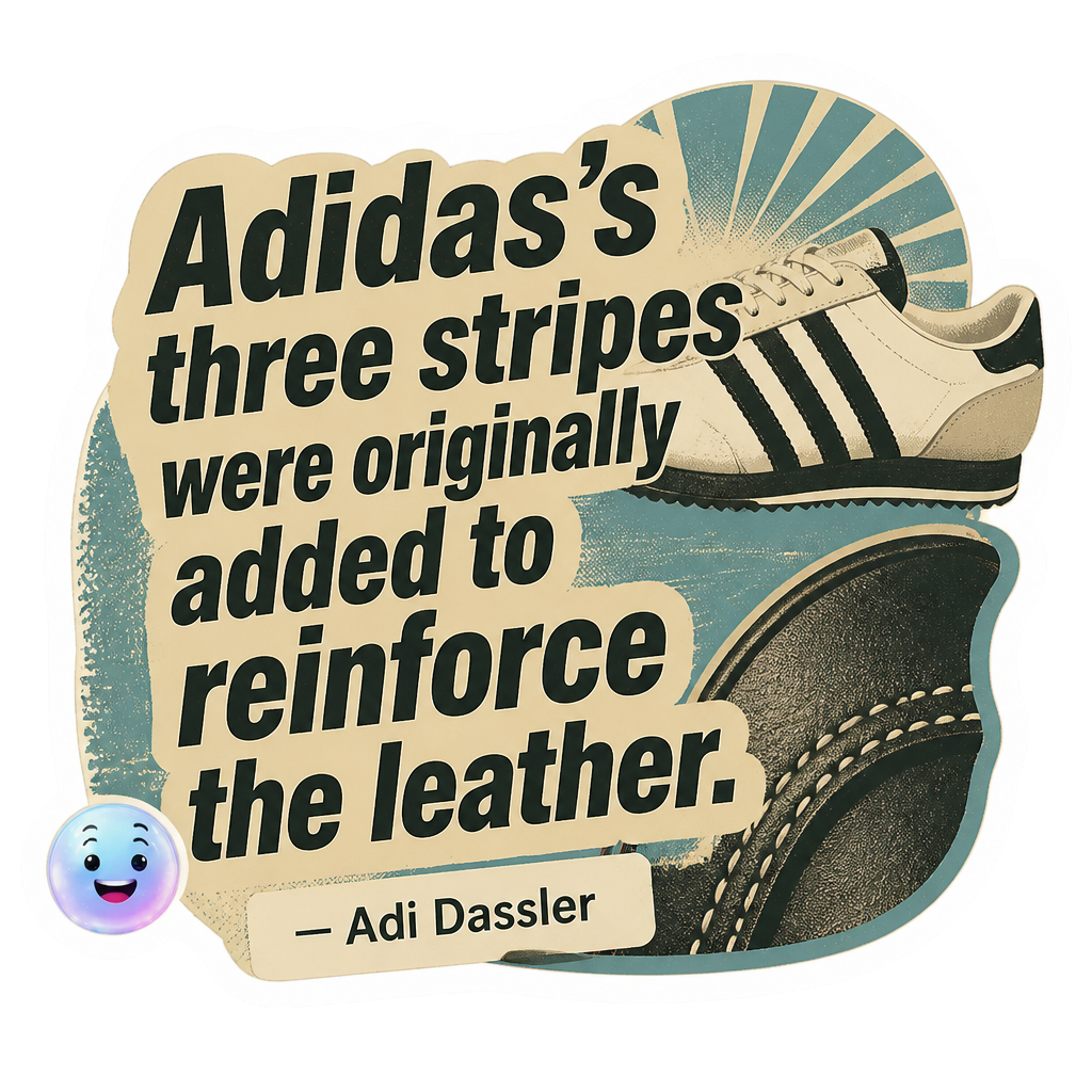 Adidas’s three stripes were originally added to reinforce the leather.