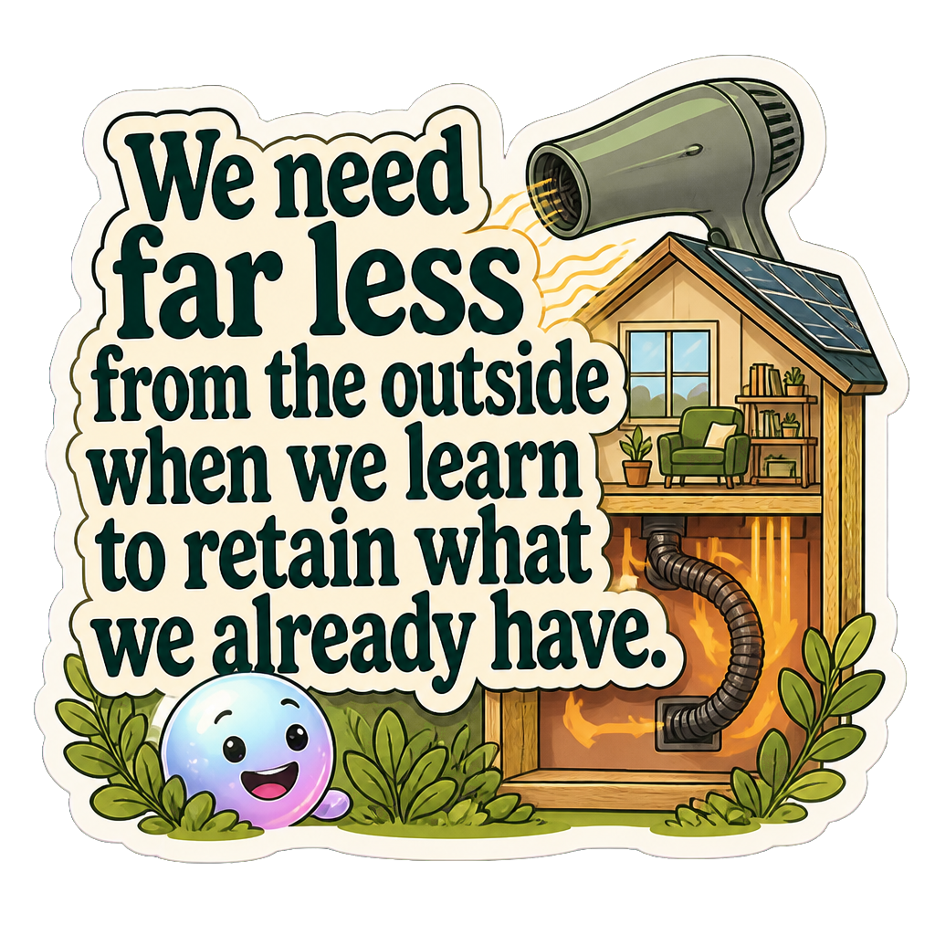 We need far less from the outside when we learn to retain what we already have.