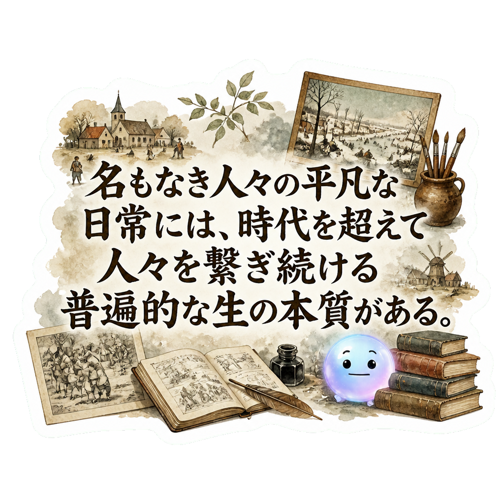 名もなき人々の平凡な日常には、時代を超えて人々を繋ぎ続ける普遍的な生の本質がある。