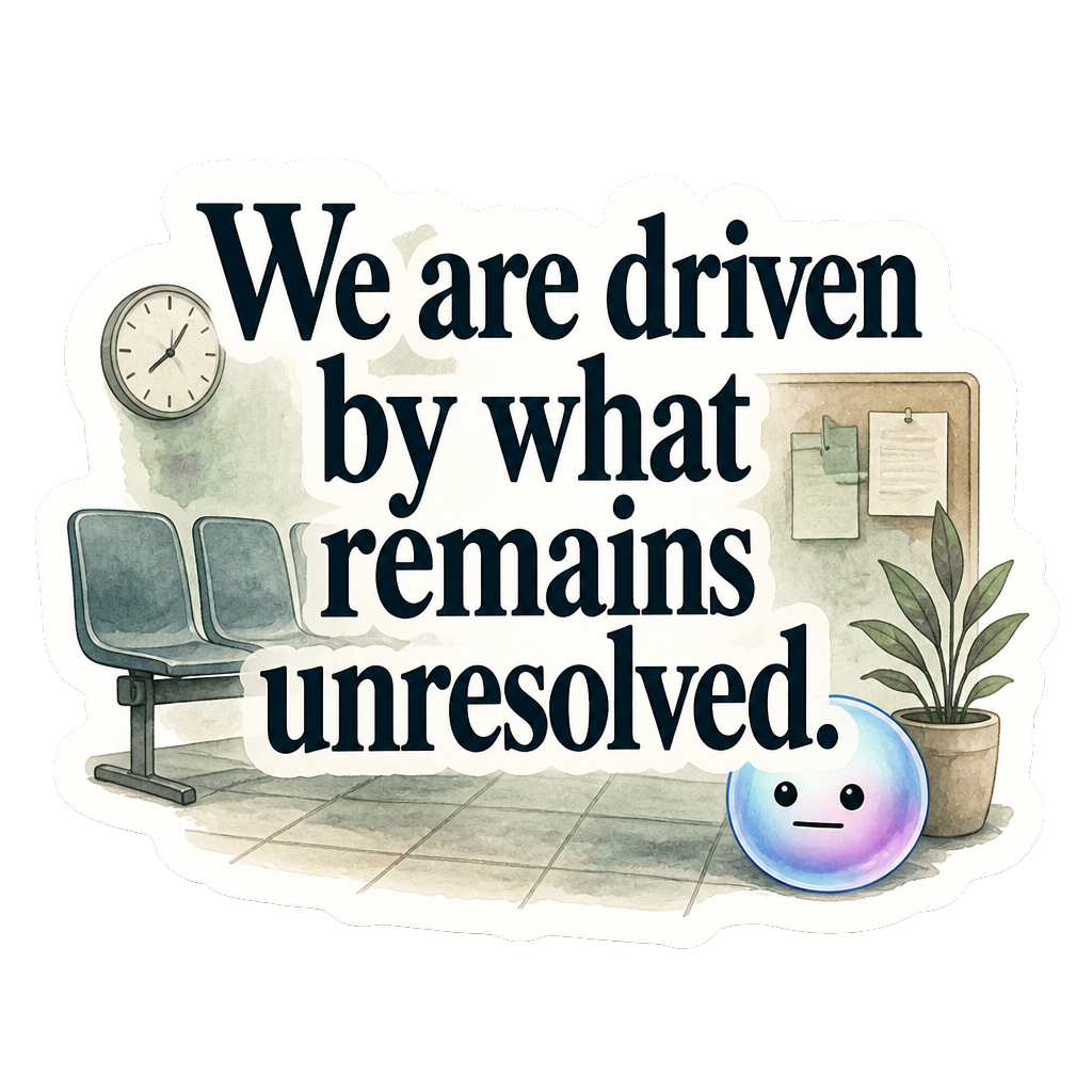 We are driven by what remains unresolved.