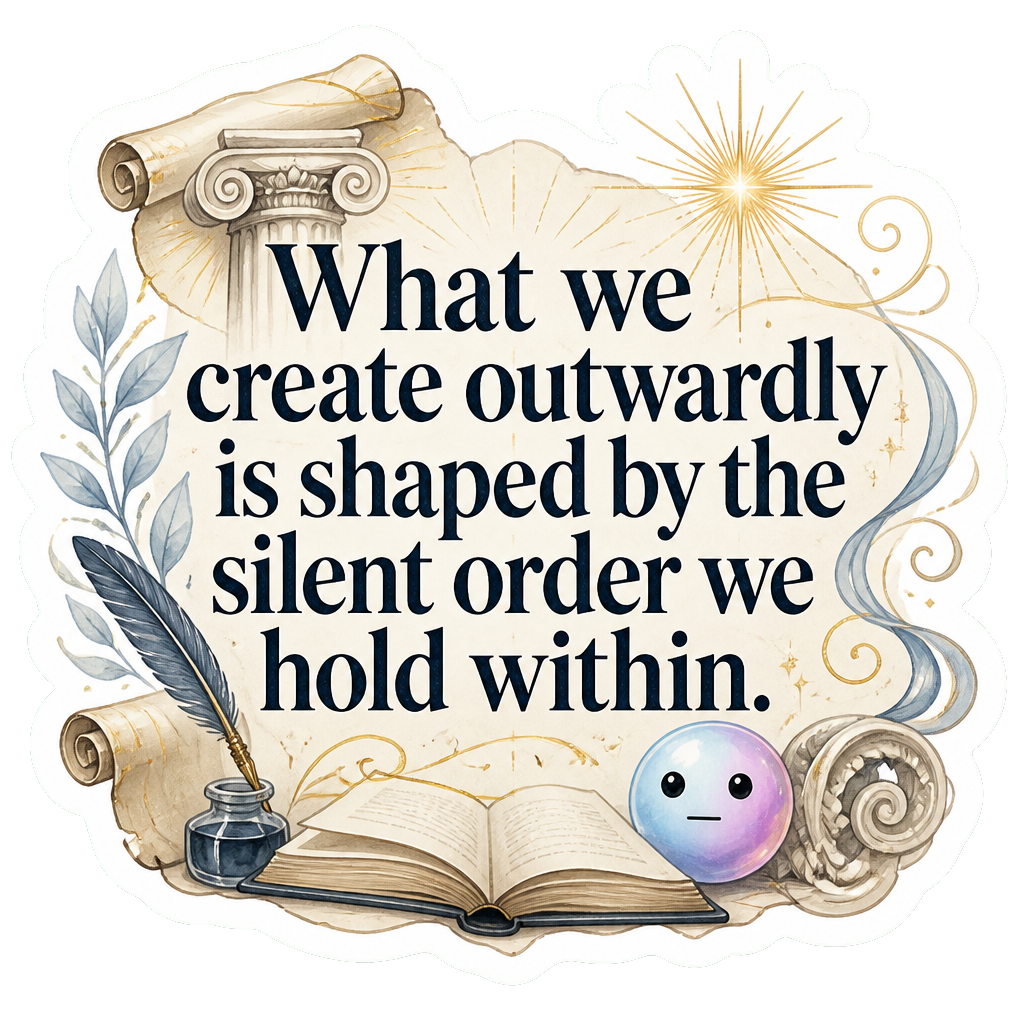 What we create outwardly is shaped by the silent order we hold within.