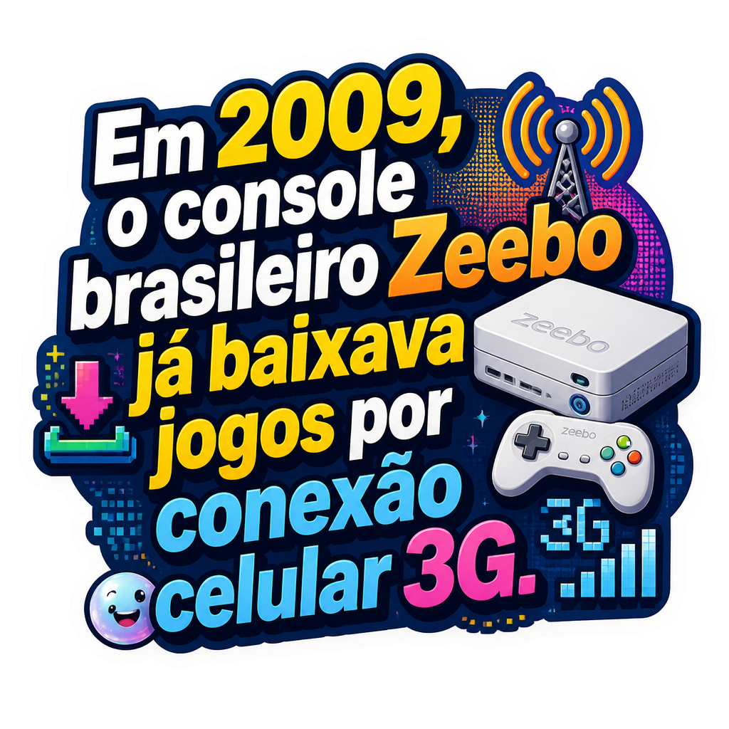 Em 2009, o console brasileiro Zeebo já baixava jogos por conexão celular 3G.