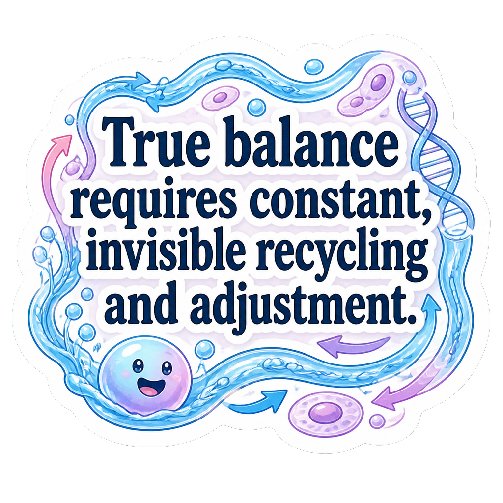 True balance requires constant, invisible recycling and adjustment.