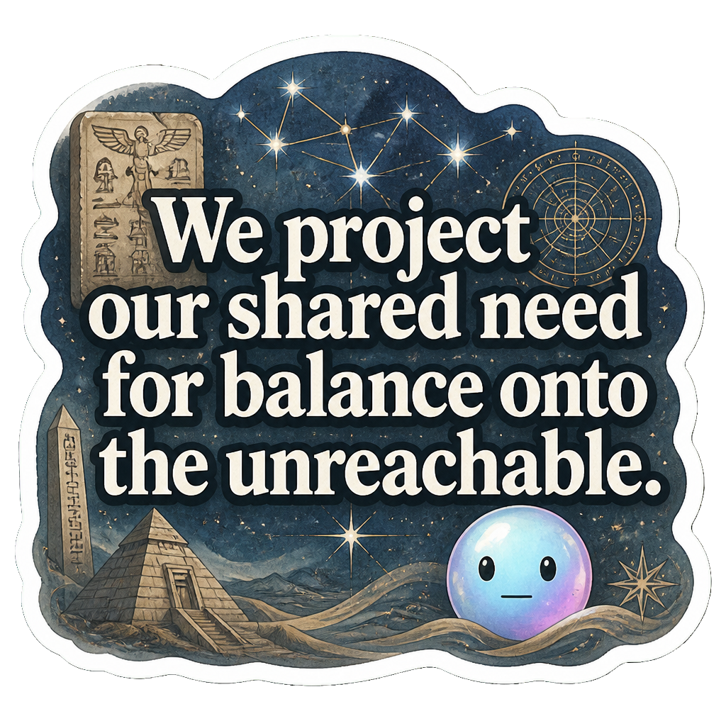 We project our shared need for balance onto the unreachable.