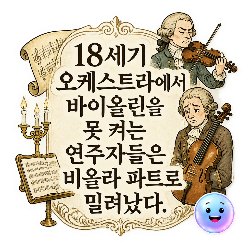 18세기 오케스트라에서 바이올린을 못 켜는 연주자들은 비올라 파트로 밀려났다.