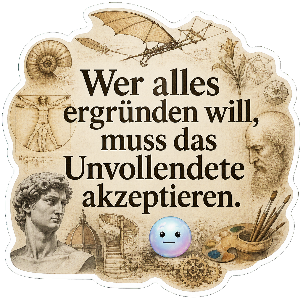 Wer alles ergründen will, muss das Unvollendete akzeptieren.