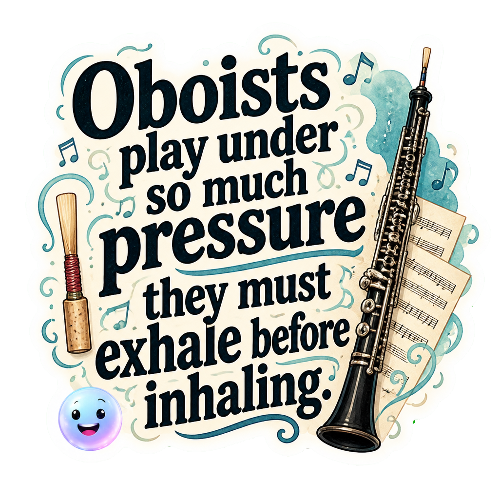 Oboists play under so much pressure they must exhale before inhaling.