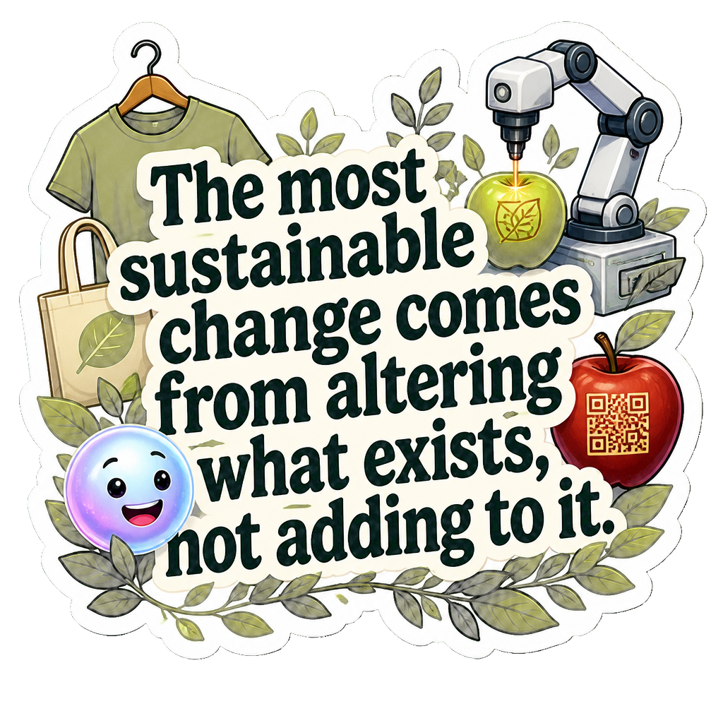 The most sustainable change comes from altering what exists, not adding to it.