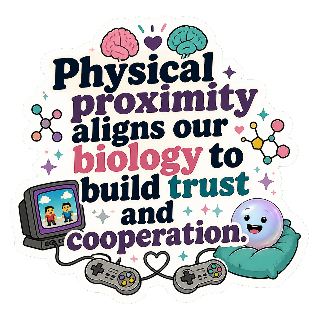 Physical proximity aligns our biology to build trust and cooperation.