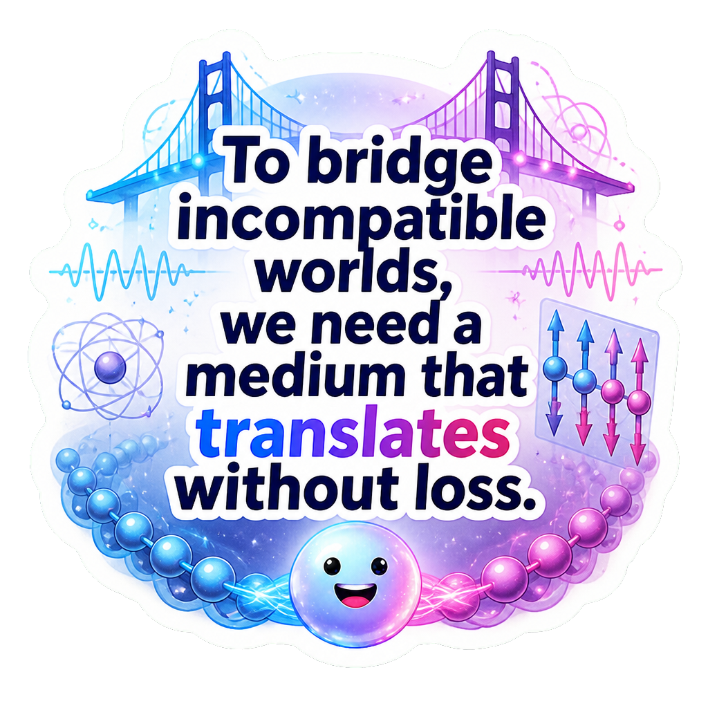 To bridge incompatible worlds, we need a medium that translates without loss.