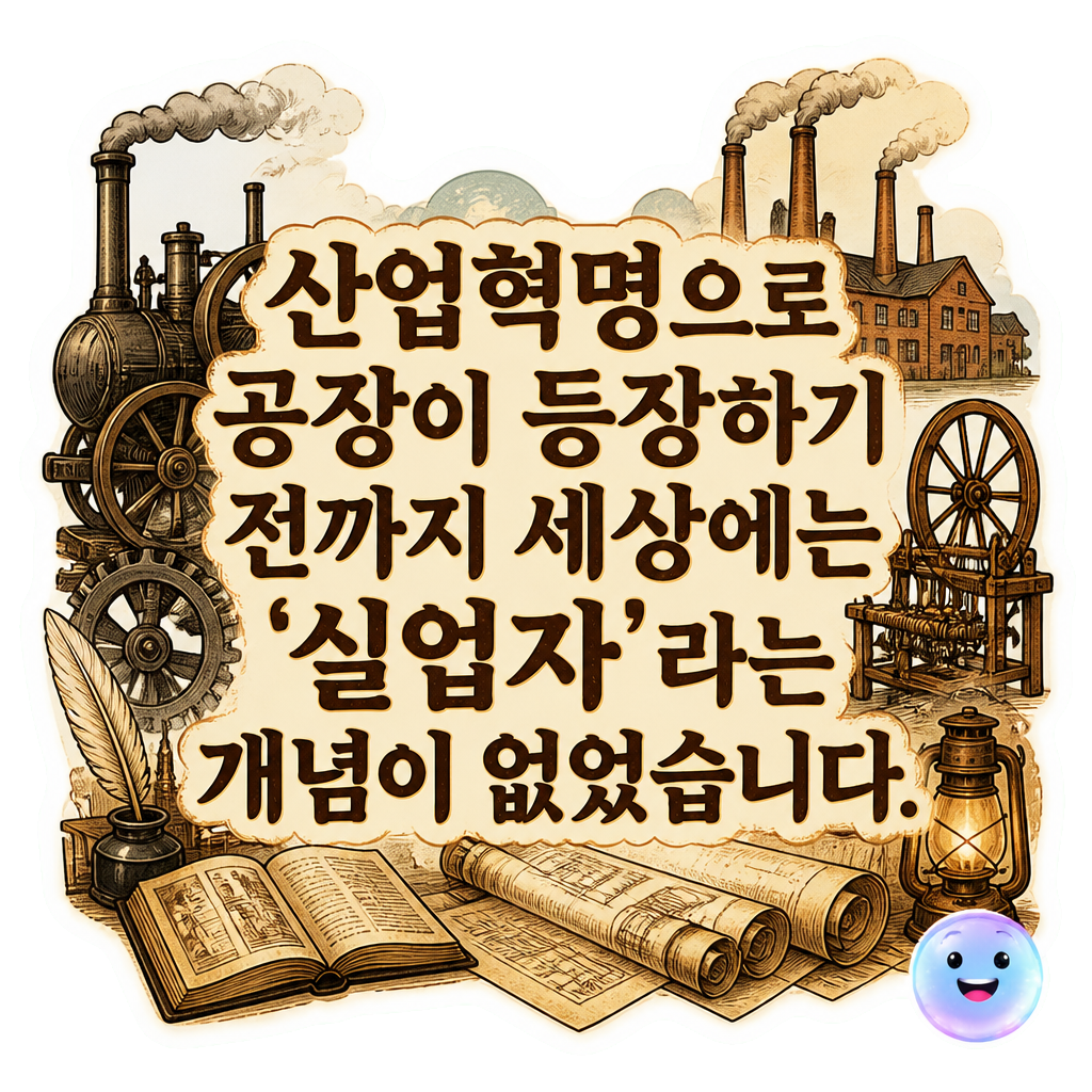 산업혁명으로 공장이 등장하기 전까지 세상에는 '실업자'라는 개념이 없었습니다.
