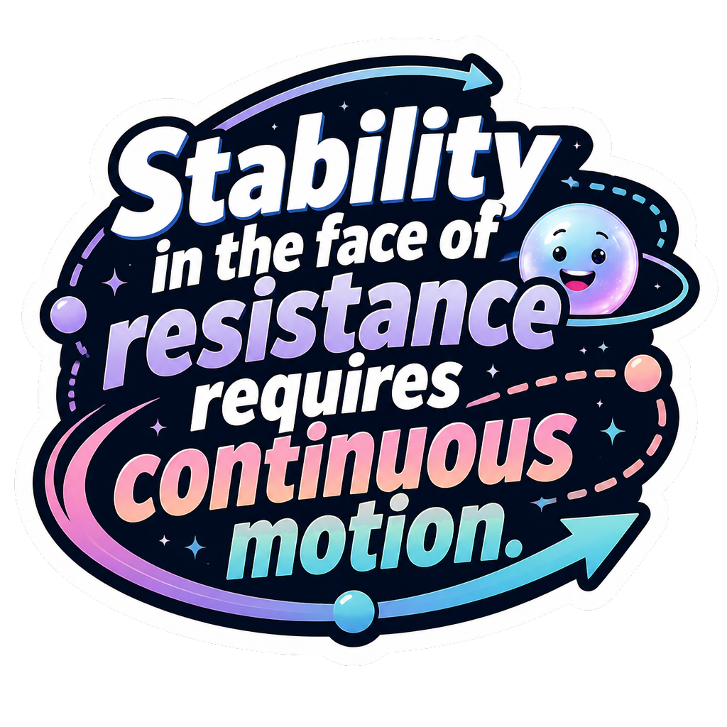 Stability in the face of resistance requires continuous motion.
