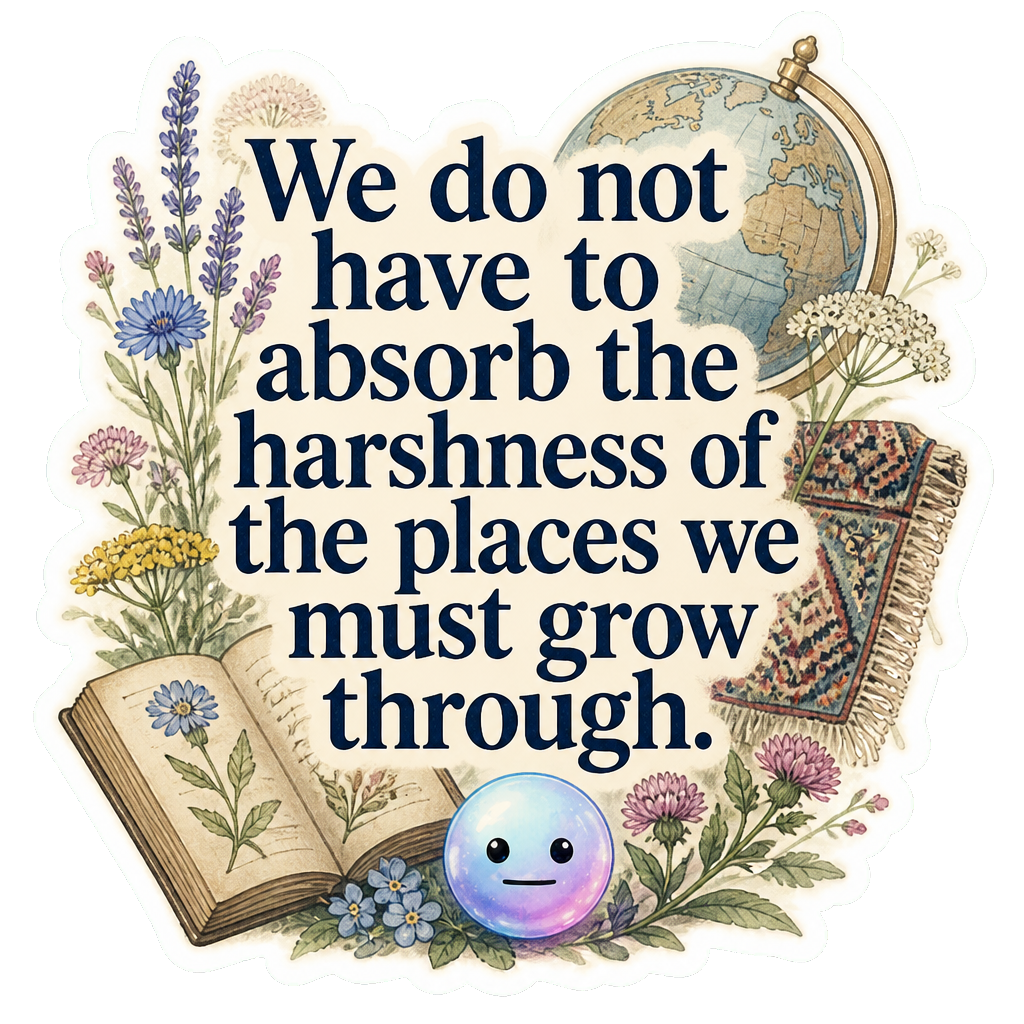 We do not have to absorb the harshness of the places we must grow through.
