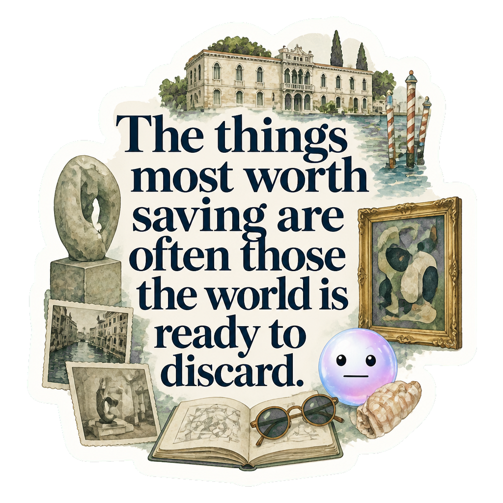 The things most worth saving are often those the world is ready to discard.