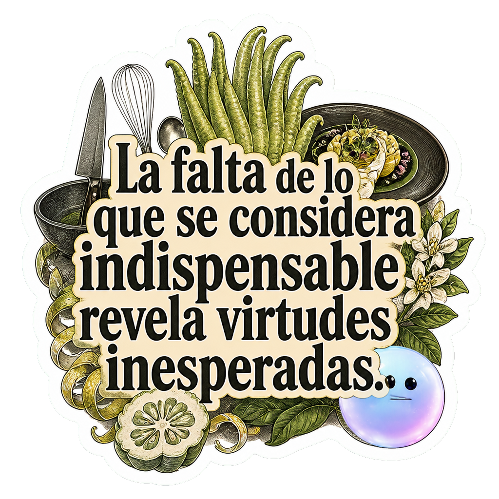 La falta de lo que se considera indispensable revela virtudes inesperadas.