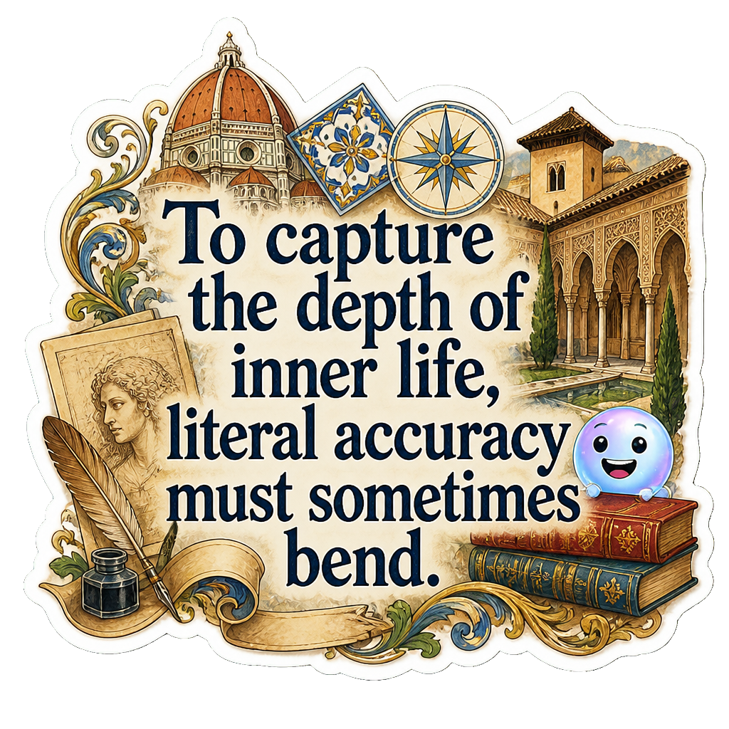 To capture the depth of inner life, literal accuracy must sometimes bend.