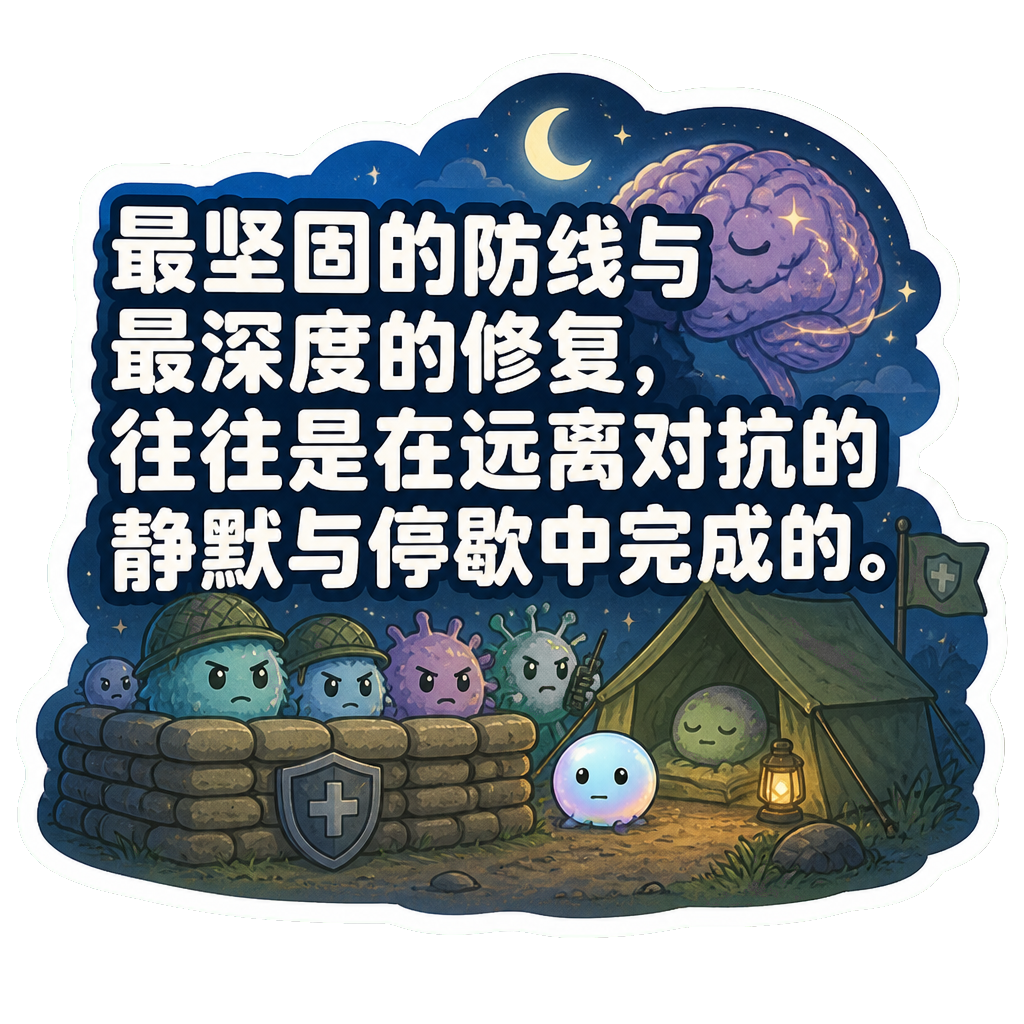 最坚固的防线与最深度的修复，往往是在远离对抗的静默与停歇中完成的。