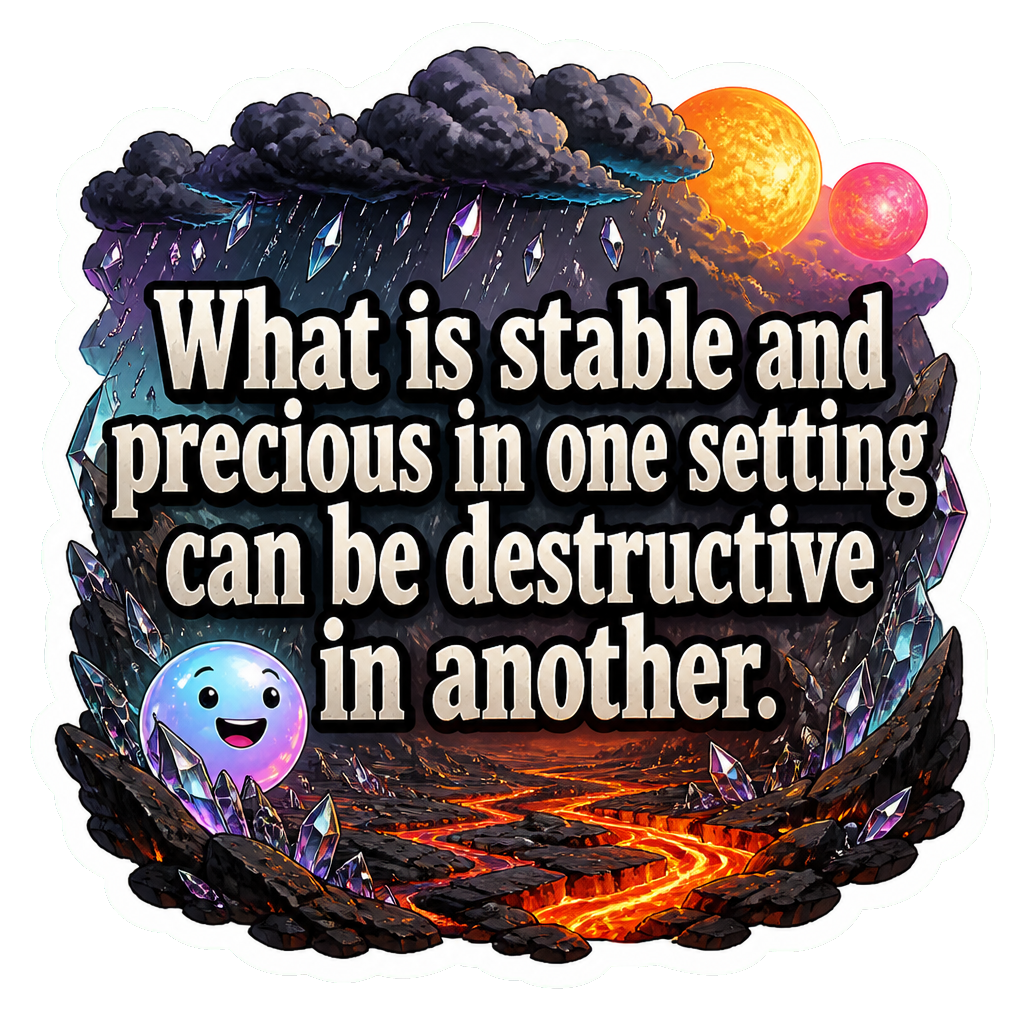 What is stable and precious in one setting can be destructive in another.