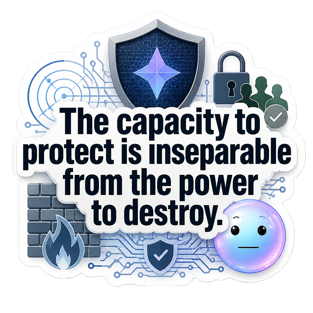 The capacity to protect is inseparable from the power to destroy.