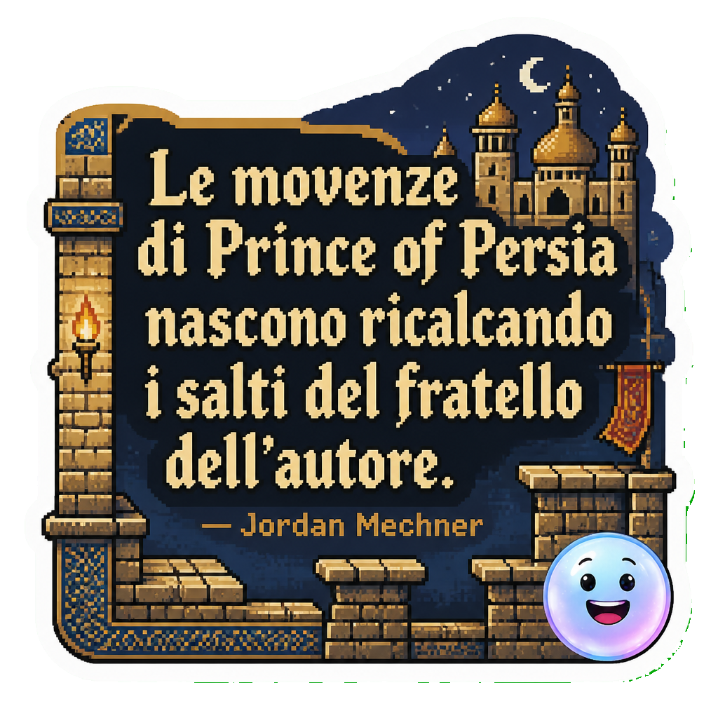 Le movenze di Prince of Persia nascono ricalcando i salti del fratello dell'autore.