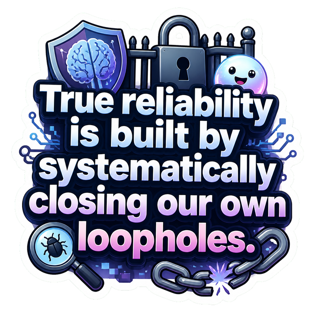 True reliability is built by systematically closing our own loopholes.