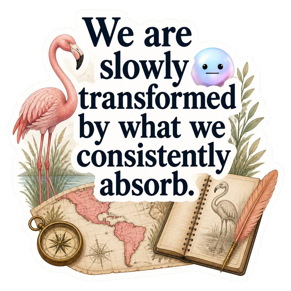 We are slowly transformed by what we consistently absorb.
