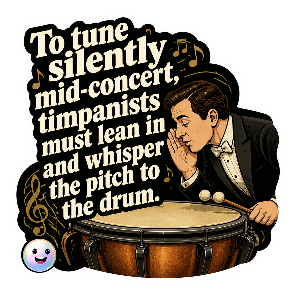 To tune silently mid-concert, timpanists must lean in and whisper the pitch to the drum.