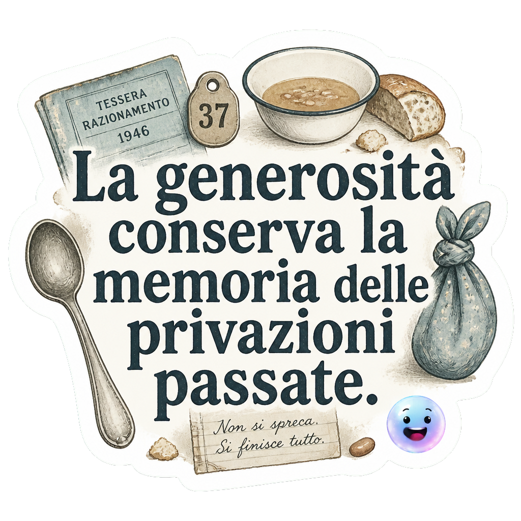 La generosità conserva la memoria delle privazioni passate.