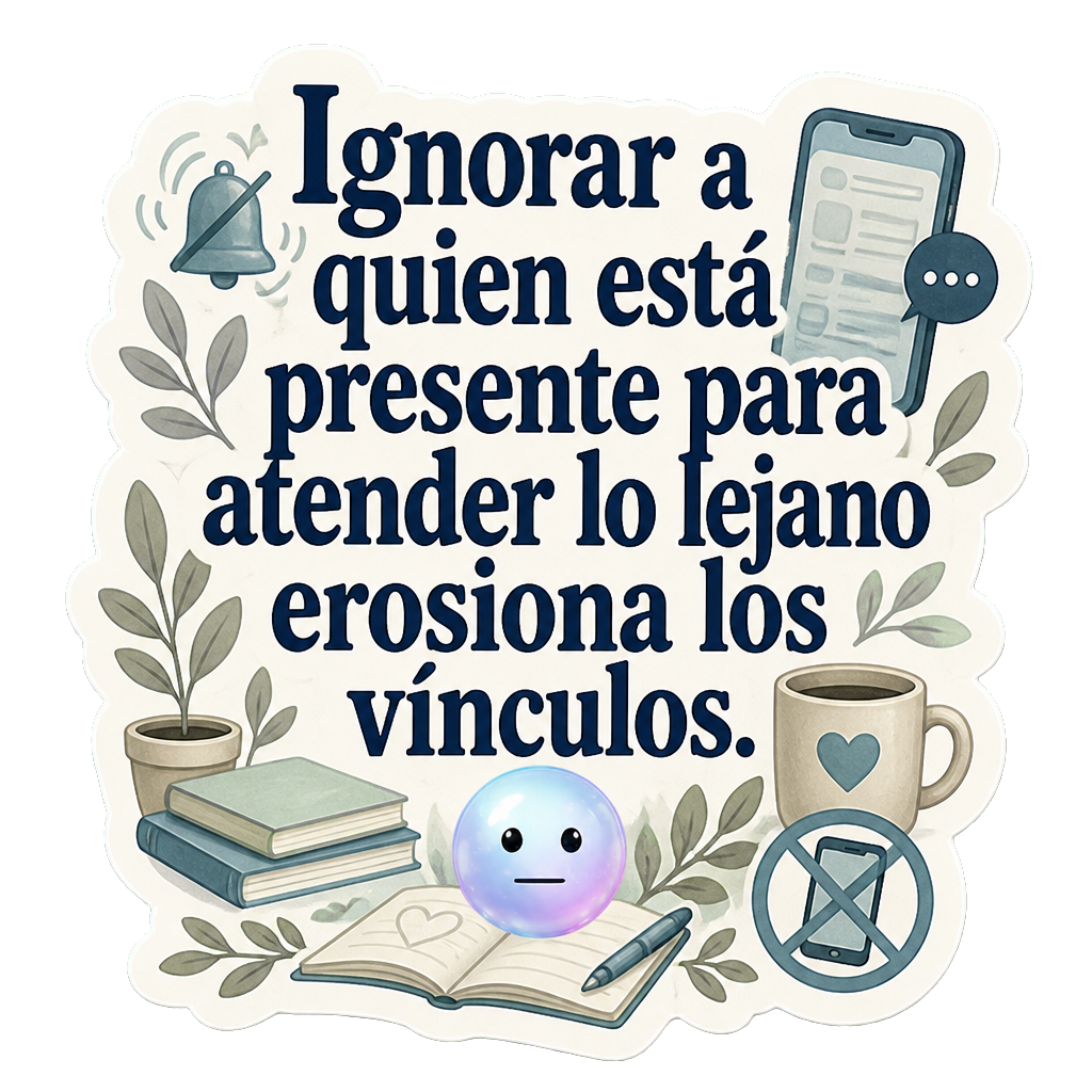 Ignorar a quien está presente para atender lo lejano erosiona los vínculos.