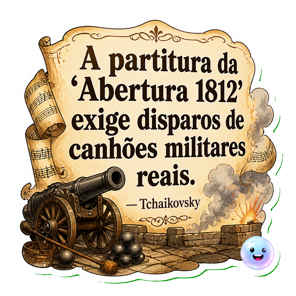 A partitura da 'Abertura 1812' exige disparos de canhões militares reais.