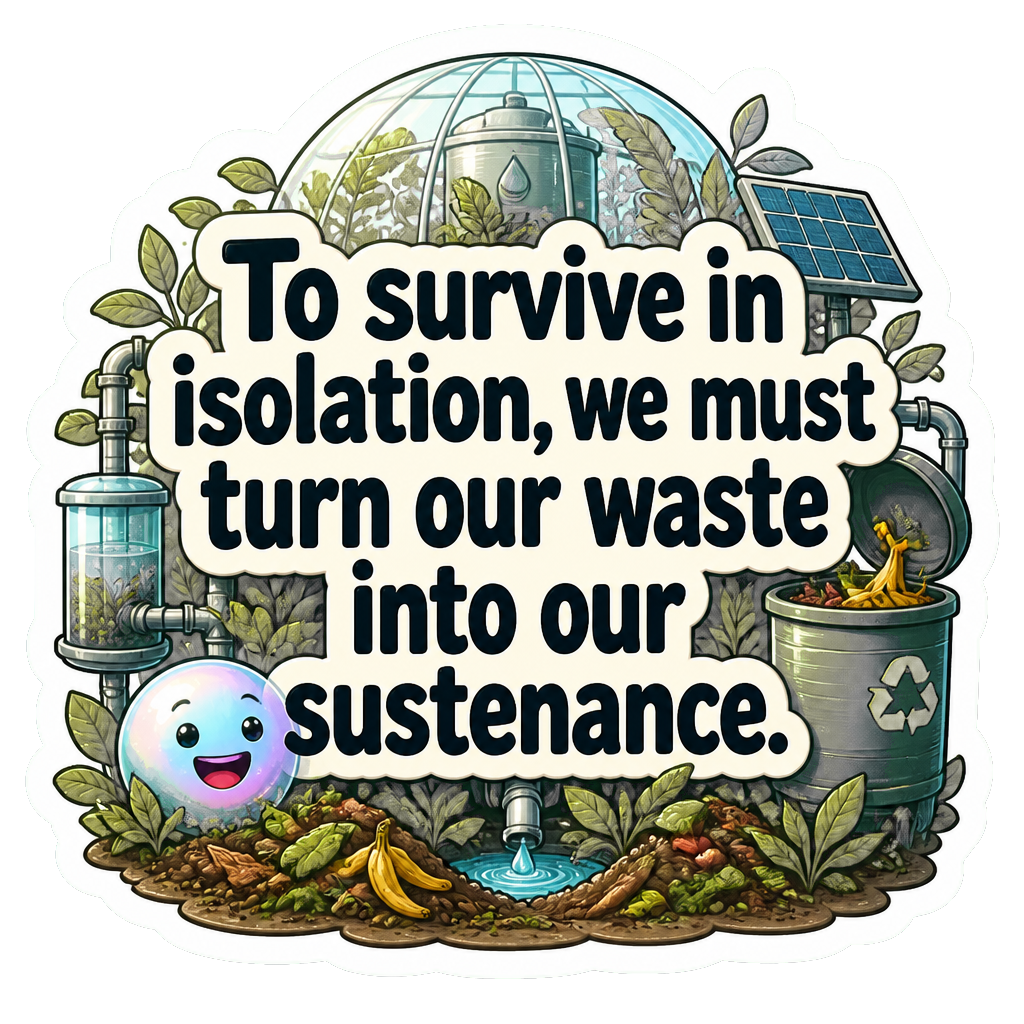 To survive in isolation, we must turn our waste into our sustenance.