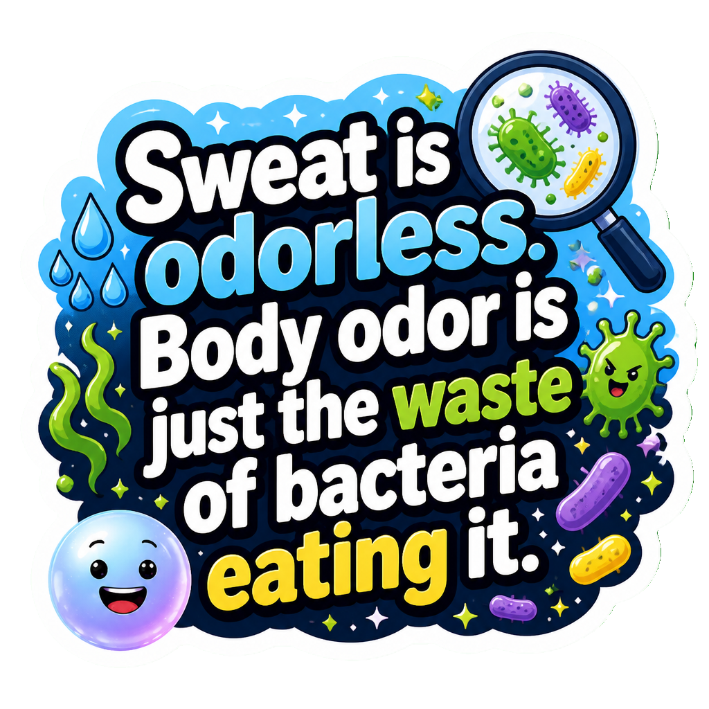 Sweat is odorless. Body odor is just the waste of bacteria eating it.