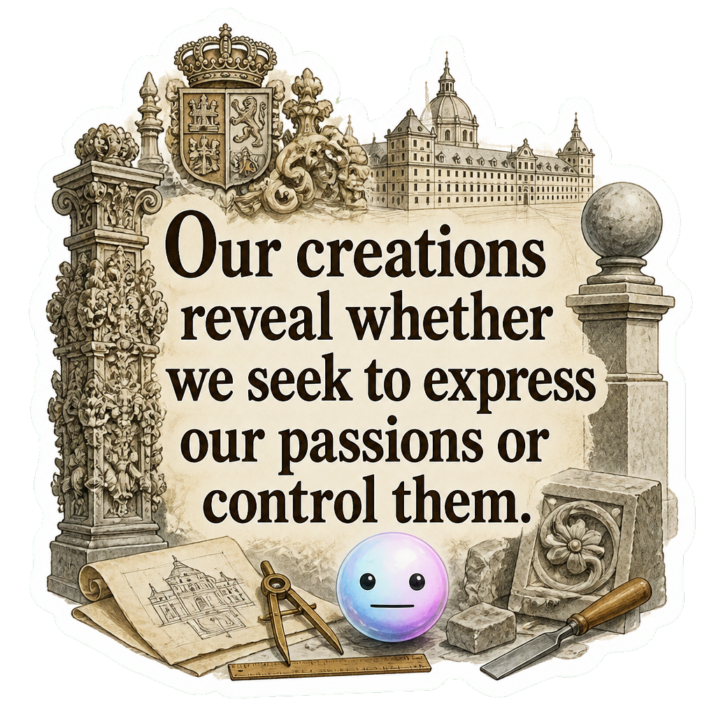Our creations reveal whether we seek to express our passions or control them.