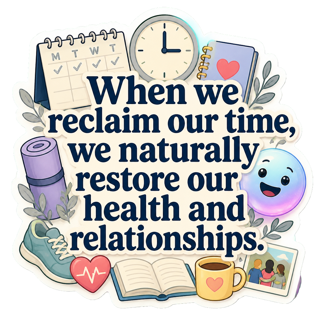 When we reclaim our time, we naturally restore our health and relationships.