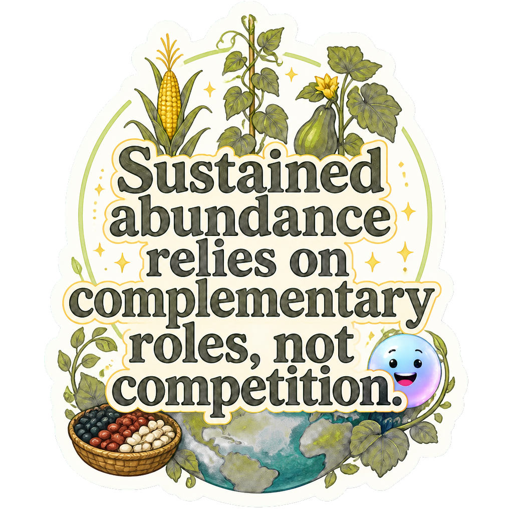Sustained abundance relies on complementary roles, not competition.