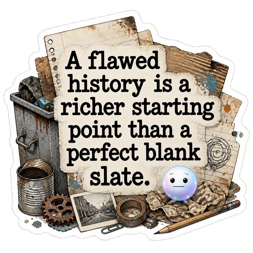 A flawed history is a richer starting point than a perfect blank slate.
