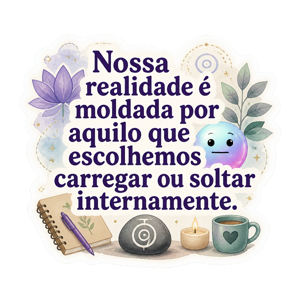 Nossa realidade é moldada por aquilo que escolhemos carregar ou soltar internamente.