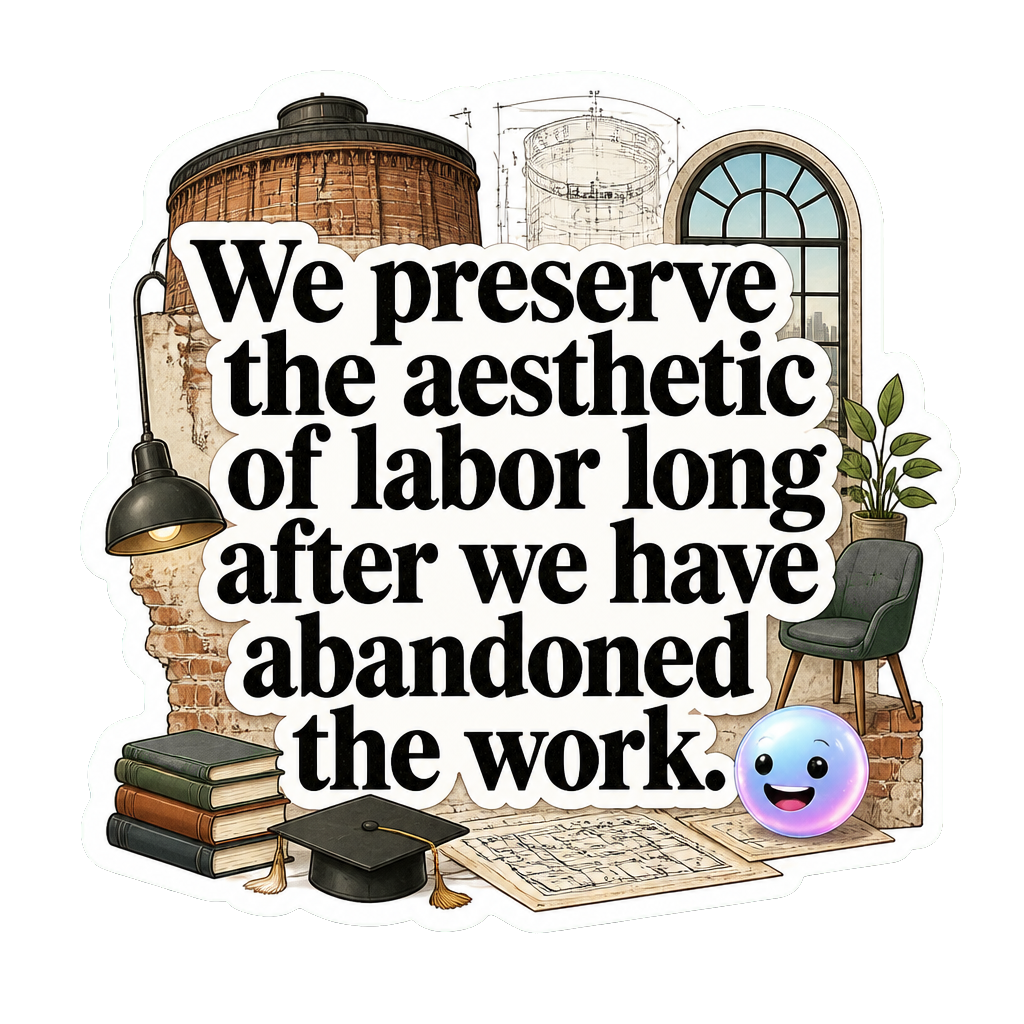 We preserve the aesthetic of labor long after we have abandoned the work.