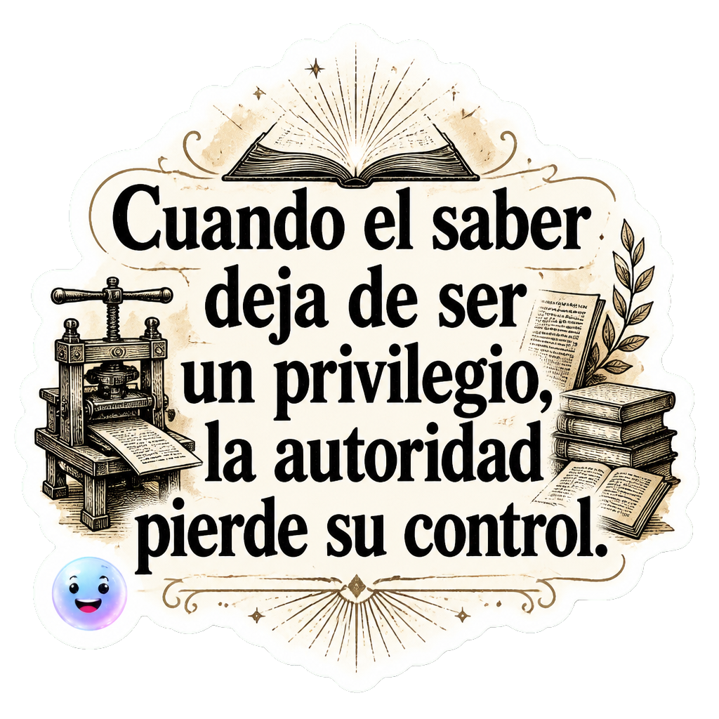 Cuando el saber deja de ser un privilegio, la autoridad pierde su control.