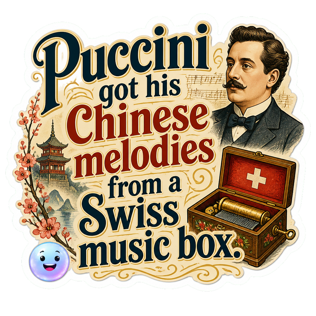 Puccini got his Chinese melodies from a Swiss music box.