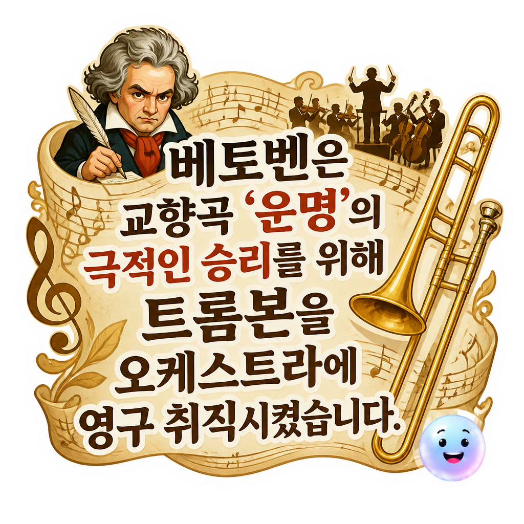 베토벤은 교향곡 '운명'의 극적인 승리를 위해 트롬본을 오케스트라에 영구 취직시켰습니다.