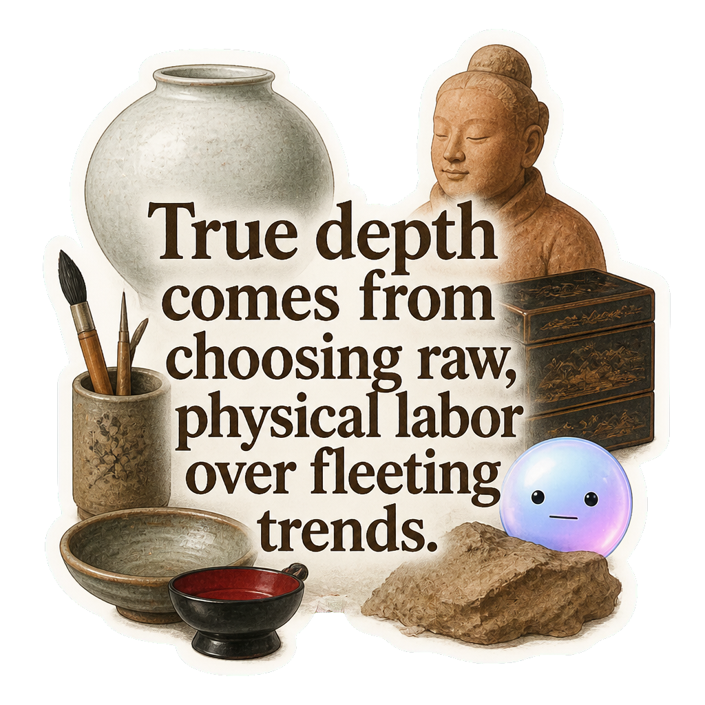True depth comes from choosing raw, physical labor over fleeting trends.